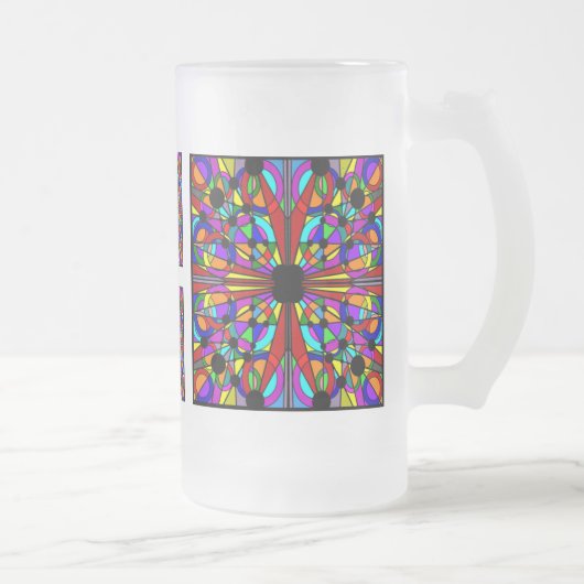 Chope Givrée AbstractStained Mug4 grand givré par verre (Droit)