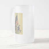 Chope Givrée Amérique d'abord drapeau américain Patriotes texte (Devant gauche)