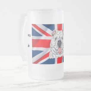Chope Givrée Amusant Union Jack English Bulldog salue l'accoupl