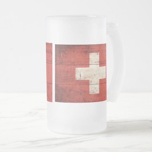 Chope Givrée Ancien drapeau en bois Suisse (Devant droit)
