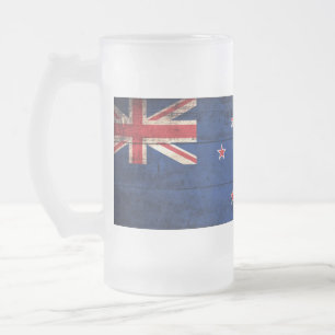 Chope Givrée Ancien Drapeau Néo-Zélandais En Bois ;
