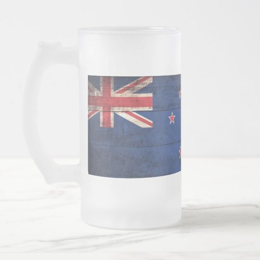 Chope Givrée Ancien Drapeau Néo-Zélandais En Bois ; (Gauche)