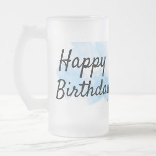 Chope Givrée aquarelle bleue simple anniversaire ajoutez votre
