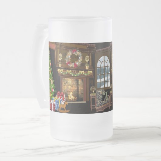 Chope Givrée Arbre de Noël traditionnel, Cadeaux & Cheminée (Devant gauche)