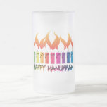 Chope Givrée Arc-en-ciel Menorah de Hanoukka<br><div class="desc">Menorah contemporain d'arc-en-ciel célébrant la saison des vacances juive avec les mots Hanoukka heureux. Art original des merlans de Margaret Loftin d'artiste.</div>