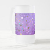 Chope Givrée Arrière - plan de feuille violet avec étoiles (Devant gauche)