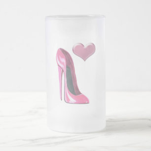 Chope Givrée Art rose de coeur et de talon haut de chaussure de