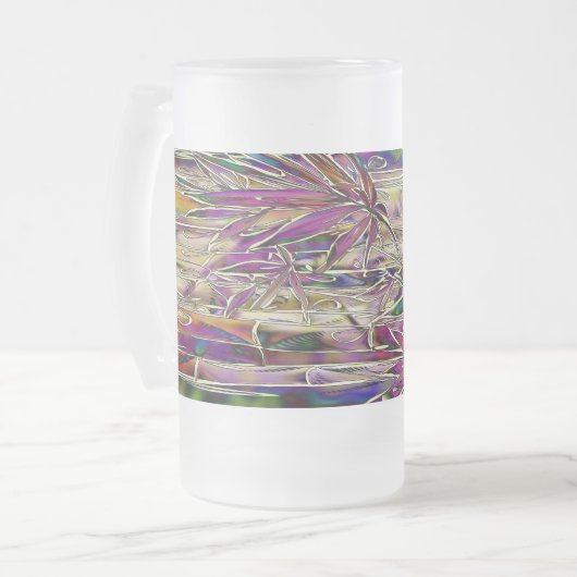 Chope Givrée Bambou Tree peinture numérique verre d'art origina (Devant gauche)