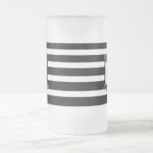 Chope Givrée Bandes noires et blanches Monogramme floral rose (Centre)