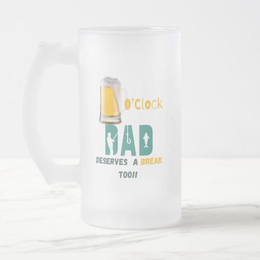 Chope Givrée Beer O'Clock Papa mérite une pause de 16 oz (Gauche)
