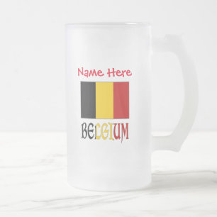 Chope Givrée Belgique Drapeau Rouge Personnalisation