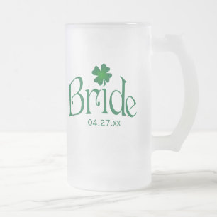 Chope Givrée Bière Shamrock verte personnalisée Beer Stein