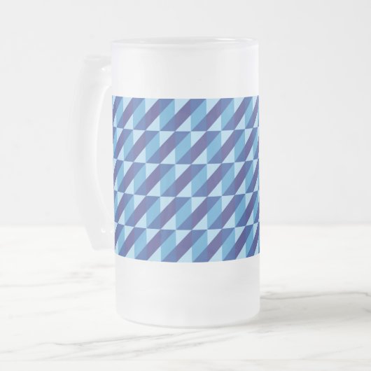 Chope Givrée Bleu Géométrique Triangle Abstrait Rétro Cool (Devant gauche)
