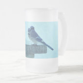 Chope Givrée Blue Jays Winter Nourriture Painterly Frosted Glas (Devant droit)