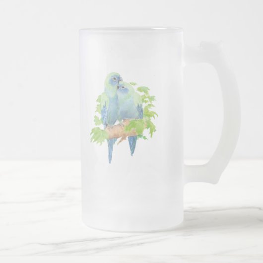 Chope Givrée Blue Parrots Tropical Glass stein (Droit)