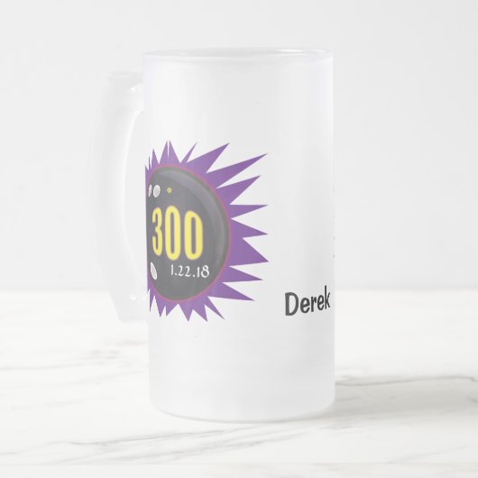 Chope Givrée Bowling 300 Game, violet avec Bowling Ball Art, (Devant gauche)