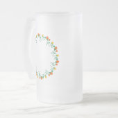 Chope Givrée Cadre rond floral avec fleurs de rose jaune et rou (Devant gauche)