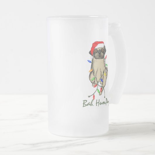 Chope Givrée Carlin Chien Bah Humpug Funny Noël (Devant droit)