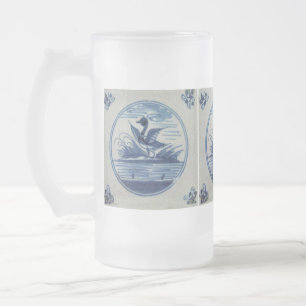 Chope Givrée Carrelage bleu Delft - Canard dans l'eau