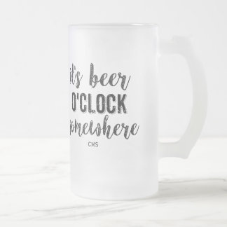 Chope Givrée C'est Beer O'Clock Quelque part drôle Monogramme V