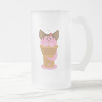 Chat à crème glacée fraise