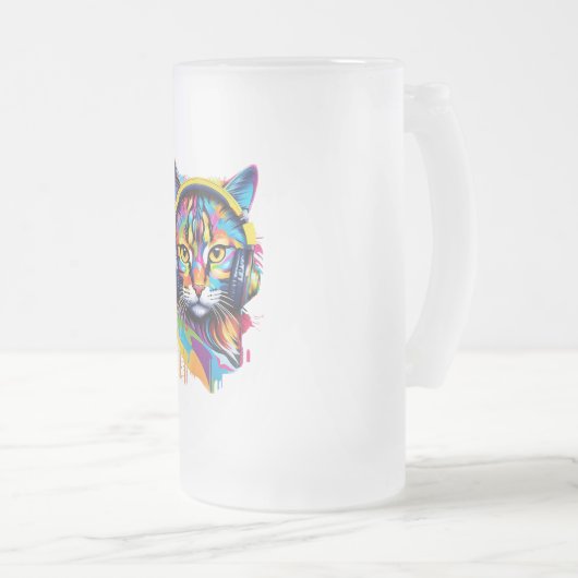 Chope Givrée Chat dans les écouteurs (Devant droit)