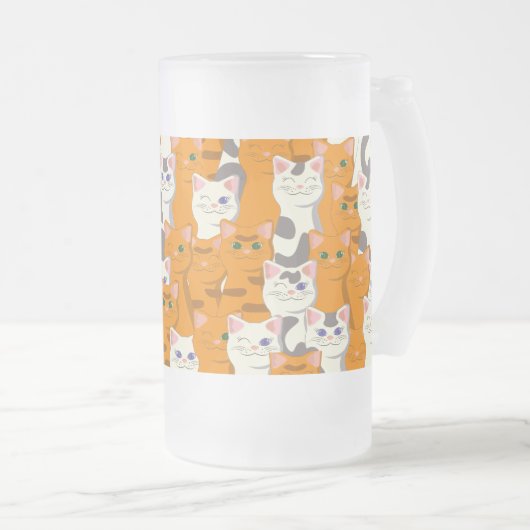 Chope Givrée Chats blancs et gingembre motif yeux verts yeux bl (Devant droit)