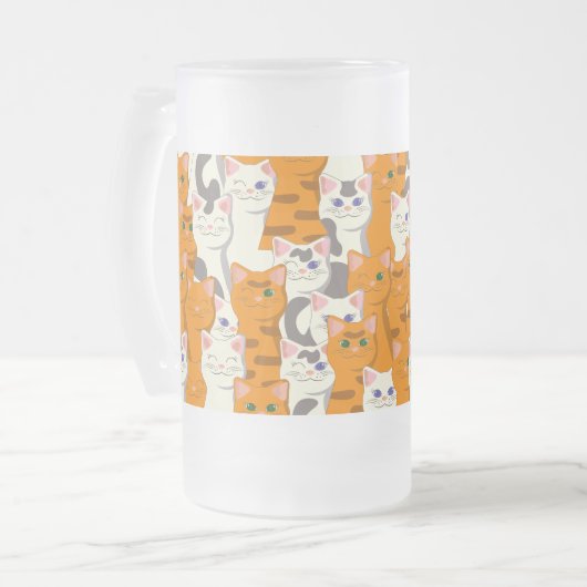 Chope Givrée Chats blancs et gingembre motif yeux verts yeux bl (Devant gauche)