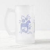 Chope Givrée Cheval de Dala suédois Périwinkel bleu et blanc (Gauche)