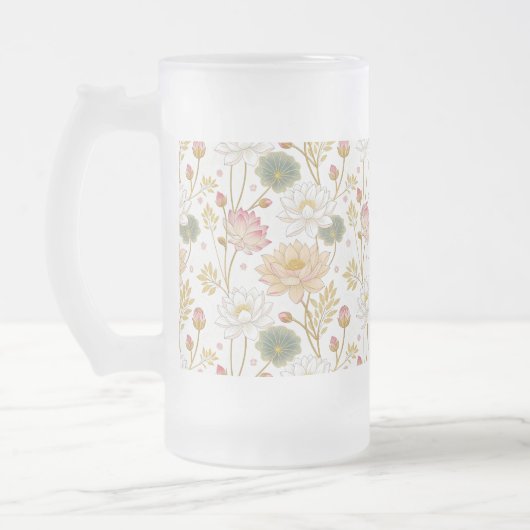 Chope Givrée Chinoiserie Elegant Lotus Flowers Gold Pink (Gauche)