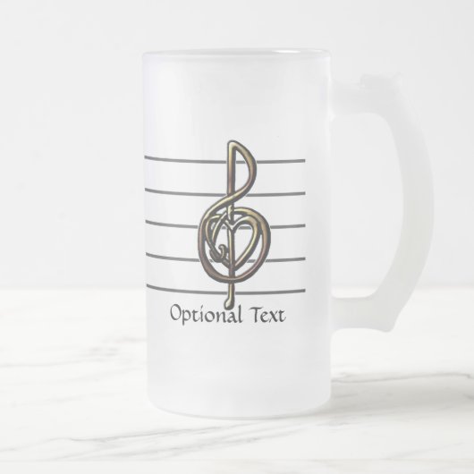 Chope Givrée Choisir une couleur Embossée Look Treble Clef et H (Droit)