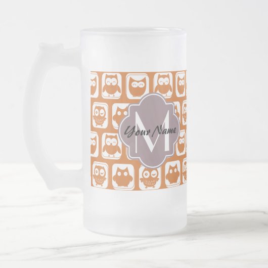 Chope Givrée Chouettes orange monogrammes (Gauche)