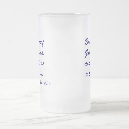 Chope Givrée Citation de bière de Benjamin Franklin (Centre)