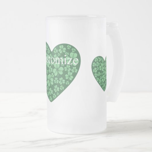 Chope Givrée Coeur Shamrock vert Saint Patrick's Day (Devant droit)