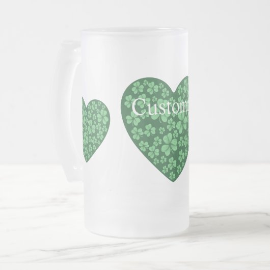 Chope Givrée Coeur Shamrock vert Saint Patrick's Day (Devant gauche)