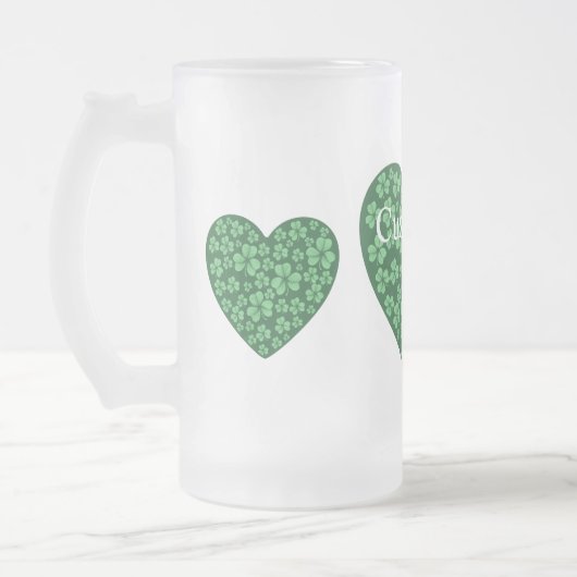 Chope Givrée Coeur Shamrock vert Saint Patrick's Day (Gauche)