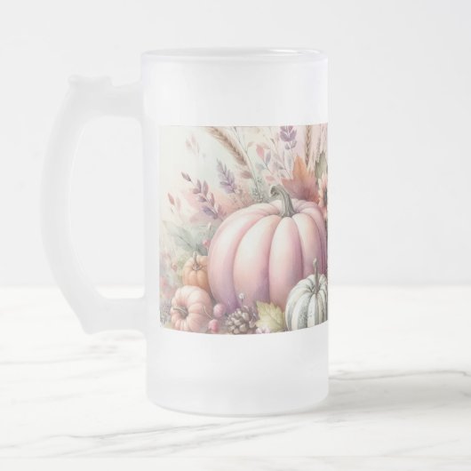 Chope Givrée Couleurs pastel citrouille automne peinture aquare (Gauche)