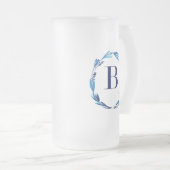 Chope Givrée Couronne florale bleue 'B' (Devant droit)