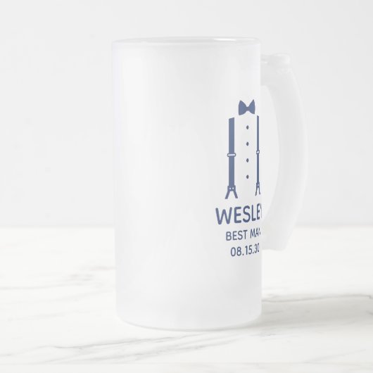 Chope Givrée Cravate Best Man Blue Bow (Devant droit)