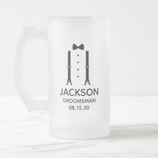 Chope Givrée Cravate Groomsman Black Bow (Gauche)