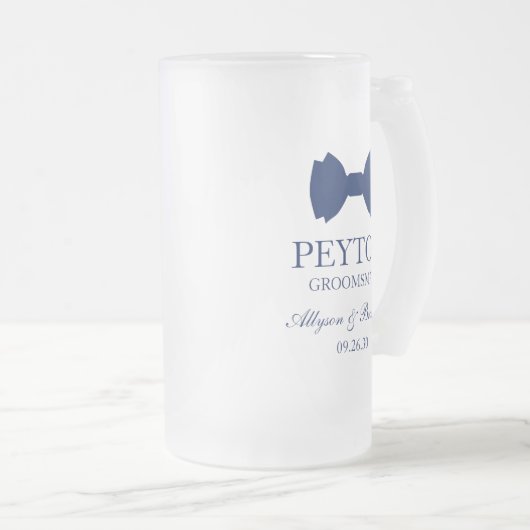 Chope Givrée Cravate Groomsman Blue Bow (Devant droit)