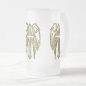 Chope Givrée croix d'or catholique blanche (Devant droit)