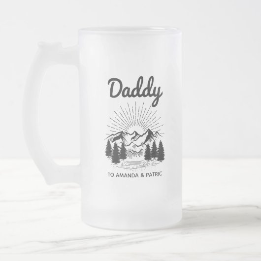 Chope Givrée Daddy Kids Noms Fête des pères moderne Script (Gauche)