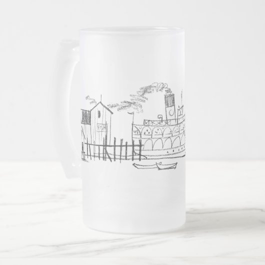Chope Givrée Décongelé 16 oz. Mug, Block Island Seaside Dock (Devant gauche)