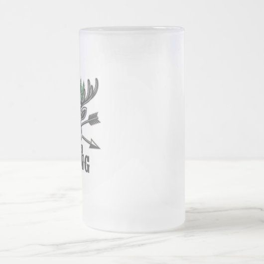 Chope Givrée Deer Elk Hunter AJOUTER NOM Bow Hunter Lodge Cabin (Centre)