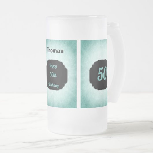 Chope Givrée Design élégant bleu et noir 50e anniversaire (Devant droit)