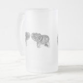 Chope Givrée Double éléphant de Feng Shui - B&W (Devant gauche)