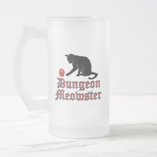 Chope Givrée Doungeon Meowster Drôle RPG Chat avec dés (Gauche)