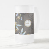 Chope Givrée Dragonflies de Steampunk sur arrière - plan rayé b (Devant droit)