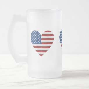 Chope Givrée Drapeau américain cœur 4 juillet paillettes